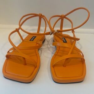 Nine West Orange Strappy Sandals